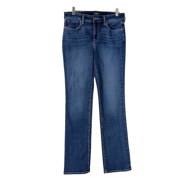 NYDJ Marilyn Straight Leg Mid Rise Medium Blue Wash Stretch Women’s Size 6 - Picture 1 of 7